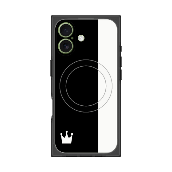 プレミアムスクエアケース with MagSafe［ CASEPLAY Bi-Colors Black & White - ケースプレイ・バイカラー ブラック＆ホワイト ］