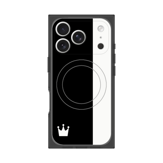 プレミアムスクエアケース with MagSafe［ CASEPLAY Bi-Colors Black & White - ケースプレイ・バイカラー ブラック＆ホワイト ］