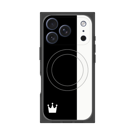 プレミアムスクエアケース with MagSafe［ CASEPLAY Bi-Colors Black & White - ケースプレイ・バイカラー ブラック＆ホワイト ］
