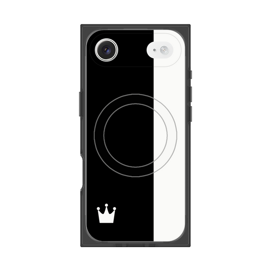 プレミアムスクエアケース with MagSafe［ CASEPLAY Bi-Colors Black & White - ケースプレイ・バイカラー ブラック＆ホワイト ］