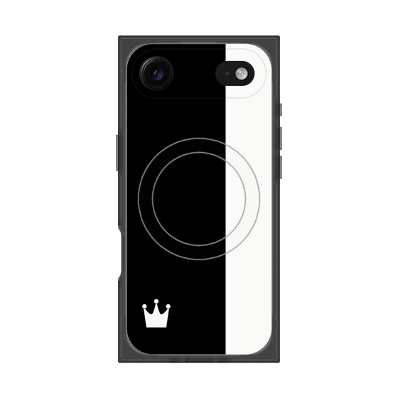 プレミアムスクエアケース with MagSafe［ CASEPLAY Bi-Colors Black & White - ケースプレイ・バイカラー ブラック＆ホワイト ］