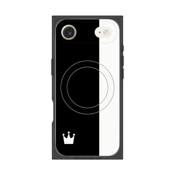 プレミアムスクエアケース with MagSafe［ CASEPLAY Bi-Colors Black & White - ケースプレイ・バイカラー ブラック＆ホワイト ］