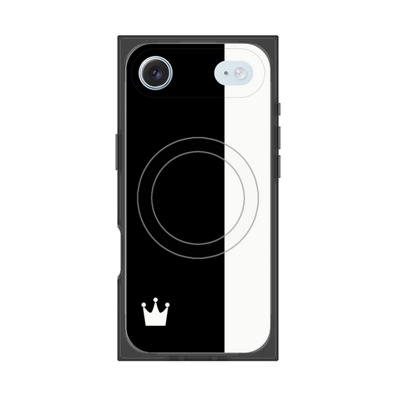 プレミアムスクエアケース with MagSafe［ CASEPLAY Bi-Colors Black & White - ケースプレイ・バイカラー ブラック＆ホワイト ］