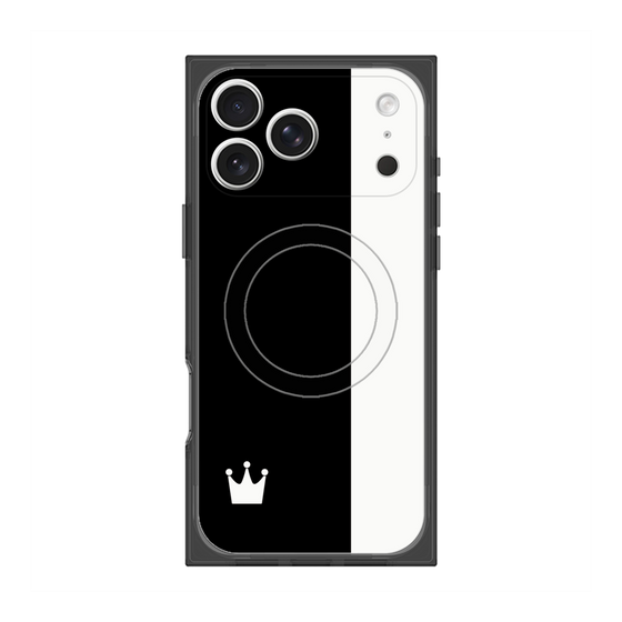 プレミアムスクエアケース with MagSafe［ CASEPLAY Bi-Colors Black & White - ケースプレイ・バイカラー ブラック＆ホワイト ］