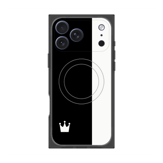 プレミアムスクエアケース with MagSafe［ CASEPLAY Bi-Colors Black & White - ケースプレイ・バイカラー ブラック＆ホワイト ］