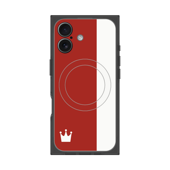 プレミアムスクエアケース with MagSafe［ CASEPLAY Bi-Colors Red & White - ケースプレイ・バイカラー レッド＆ホワイト ］