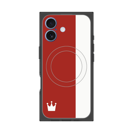 プレミアムスクエアケース with MagSafe［ CASEPLAY Bi-Colors Red & White - ケースプレイ・バイカラー レッド＆ホワイト ］