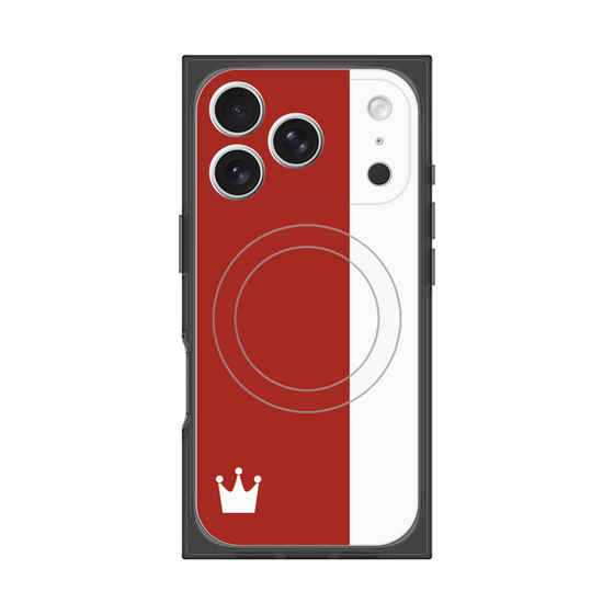 プレミアムスクエアケース with MagSafe［ CASEPLAY Bi-Colors Red & White - ケースプレイ・バイカラー レッド＆ホワイト ］