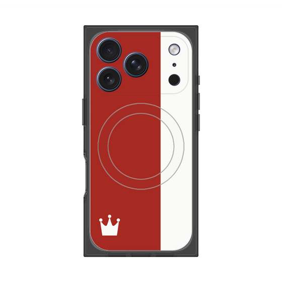 プレミアムスクエアケース with MagSafe［ CASEPLAY Bi-Colors Red & White - ケースプレイ・バイカラー レッド＆ホワイト ］