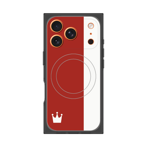 プレミアムスクエアケース with MagSafe［ CASEPLAY Bi-Colors Red & White - ケースプレイ・バイカラー レッド＆ホワイト ］