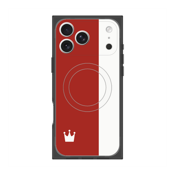 プレミアムスクエアケース with MagSafe［ CASEPLAY Bi-Colors Red & White - ケースプレイ・バイカラー レッド＆ホワイト ］