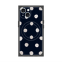 プレミアムスクエアケース with MagSafe［ 水彩ドット・レトロカラー - Navy ］