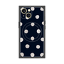 プレミアムスクエアケース with MagSafe［ 水彩ドット・レトロカラー - Navy ］