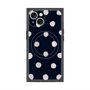 プレミアムスクエアケース with MagSafe［ 水彩ドット・レトロカラー - Navy ］