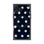 プレミアムスクエアケース with MagSafe［ 水彩ドット・レトロカラー - Navy ］