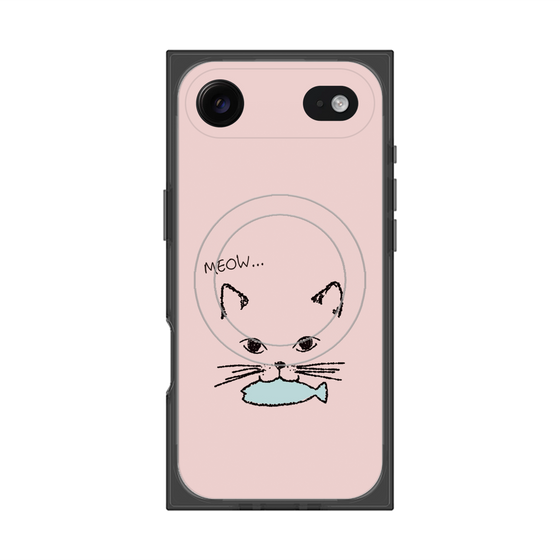 プレミアムスクエアケース with MagSafe［ 食いしん坊なねこ - Pink ］