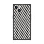 プレミアムスクエアケース with MagSafe［ Small Stripe - Gray × Black ］