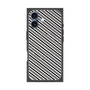 プレミアムスクエアケース with MagSafe［ Small Stripe - Gray × Black ］