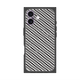 プレミアムスクエアケース with MagSafe［ Small Stripe - Gray × Black ］
