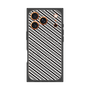 プレミアムスクエアケース with MagSafe［ Small Stripe - Gray × Black ］