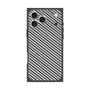 プレミアムスクエアケース with MagSafe［ Small Stripe - Gray × Black ］