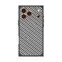 プレミアムスクエアケース with MagSafe［ Small Stripe - Gray × Black ］