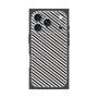 プレミアムスクエアケース with MagSafe［ Small Stripe - Gray × Black ］