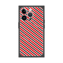 プレミアムスクエアケース with MagSafe［ Small Stripe - Red × Black ］