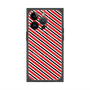 プレミアムスクエアケース with MagSafe［ Small Stripe - Red × Black ］