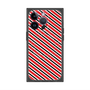 プレミアムスクエアケース with MagSafe［ Small Stripe - Red × Black ］