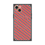 プレミアムスクエアケース with MagSafe［ Small Stripe - Red × Black ］