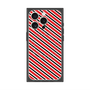 プレミアムスクエアケース with MagSafe［ Small Stripe - Red × Black ］