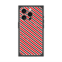 プレミアムスクエアケース with MagSafe［ Small Stripe - Red × Black ］