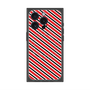 プレミアムスクエアケース with MagSafe［ Small Stripe - Red × Black ］