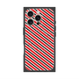 プレミアムスクエアケース with MagSafe［ Small Stripe - Red × Black ］
