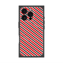 プレミアムスクエアケース with MagSafe［ Small Stripe - Red × Black ］