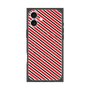 プレミアムスクエアケース with MagSafe［ Small Stripe - Red × Black ］