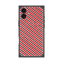 プレミアムスクエアケース with MagSafe［ Small Stripe - Red × Black ］