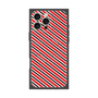 プレミアムスクエアケース with MagSafe［ Small Stripe - Red × Black ］