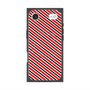 プレミアムスクエアケース with MagSafe［ Small Stripe - Red × Black ］