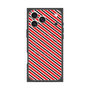 プレミアムスクエアケース with MagSafe［ Small Stripe - Red × Black ］