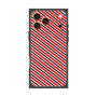 プレミアムスクエアケース with MagSafe［ Small Stripe - Red × Black ］