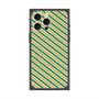 プレミアムスクエアケース with MagSafe［ Small Stripe - Green × Orange ］