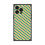 プレミアムスクエアケース with MagSafe［ Small Stripe - Green × Orange ］