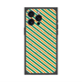 プレミアムスクエアケース with MagSafe［ Small Stripe - Green × Orange ］