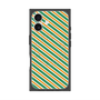 プレミアムスクエアケース with MagSafe［ Small Stripe - Green × Orange ］