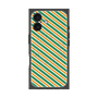 プレミアムスクエアケース with MagSafe［ Small Stripe - Green × Orange ］
