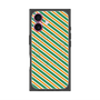 プレミアムスクエアケース with MagSafe［ Small Stripe - Green × Orange ］