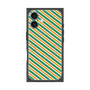 プレミアムスクエアケース with MagSafe［ Small Stripe - Green × Orange ］