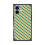 プレミアムスクエアケース with MagSafe［ Small Stripe - Green × Orange ］